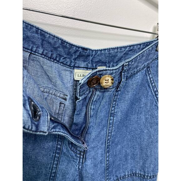 L.L. Bean Petite Cropped Flap Pocket Capris Jeans Roll Tab Ankle Women 6 P - Picture 5 of 12